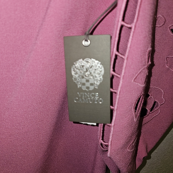 NWT Vince Camuto Pink Embroidered Puff Sleeve Shift Dress Size 0 - Picture 3 of 13